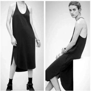 Aritzia Wilfred Colonne Black Racerback Midi Dress